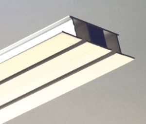 Einbau-Vorhangschiene für ALUFA, 2-läufig