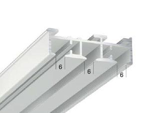 Flächenvorhang-Schiene, 3-läufig Aluminium |  - 600cm silber eloxiert