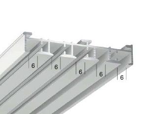 Flächenvorhang-Schiene, 5-läufig | Aluminium weiß 600cm
