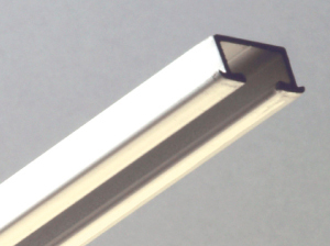 Profil zum Einfräsen, 1-läufig | Aluminium weiß - 600cm