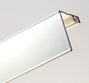 Aufbauschiene, Aluminium Profil 1-läufig | Blende 50mm - 640cm weiß